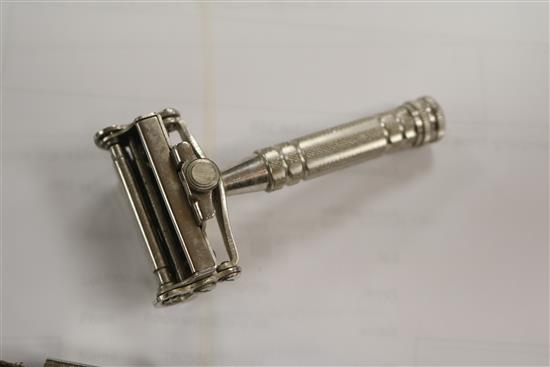 A cased Wilkinson safety razor for seven days